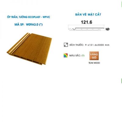 Gỗ nhựa ốp trần, tường Ecoplast W09A ( 1 Bản )