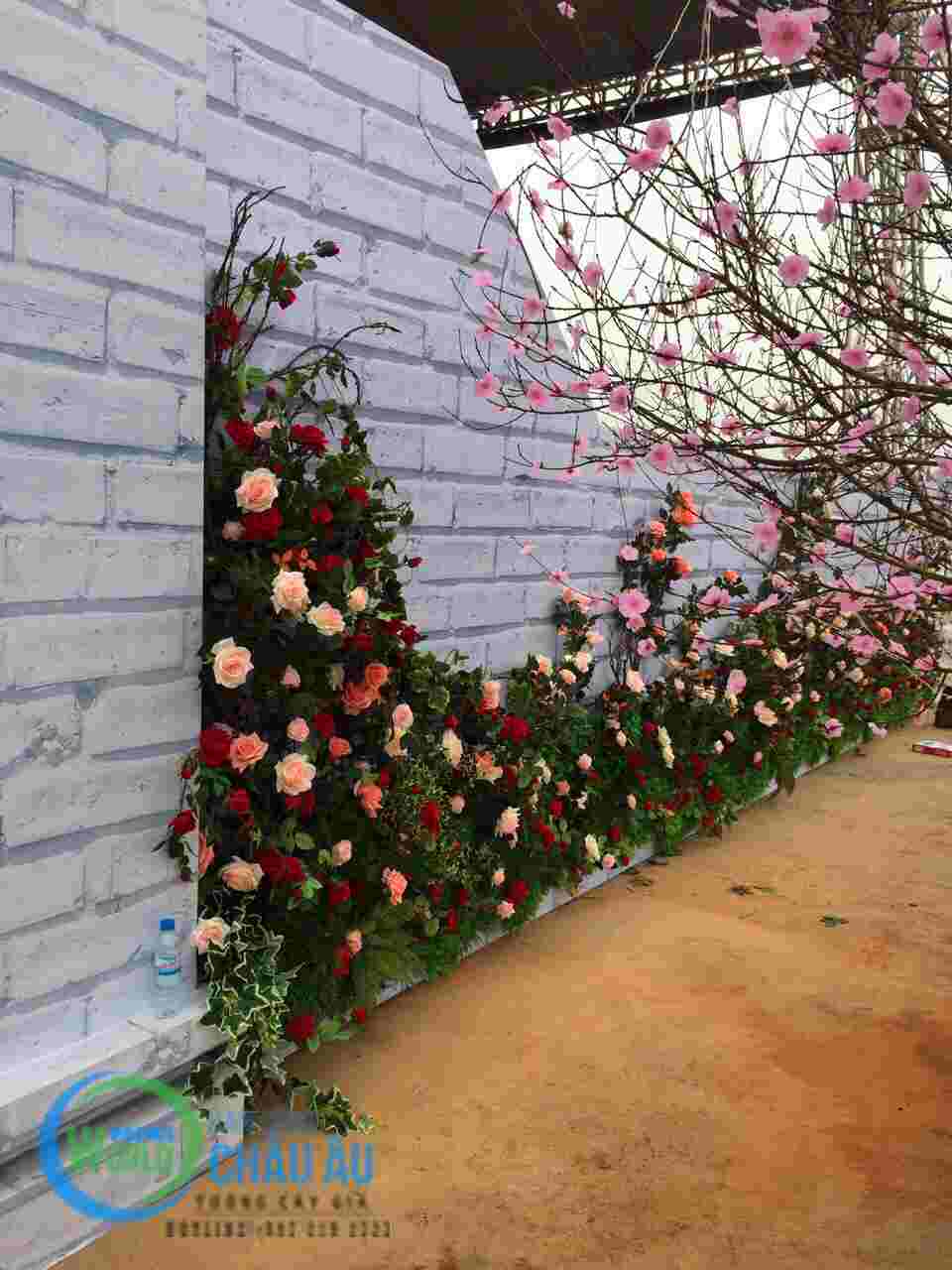 Mẫu tường cây giả đẹp Mẫu tường cây giả đẹp