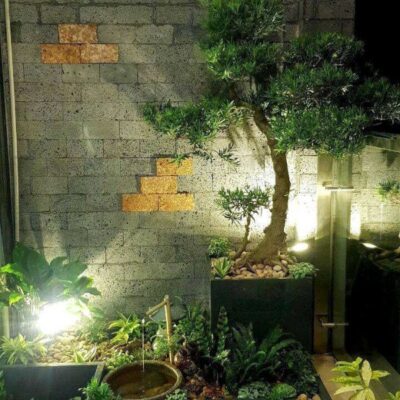 Mẫu trang trí ốp đá tiểu cảnh ban công