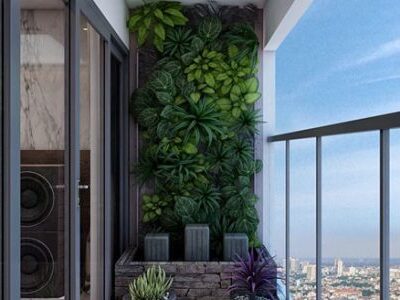 Mẫu tường cây giả ban công