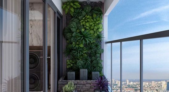 Mẫu tường cây giả ban công Mẫu tường cây giả ban công
