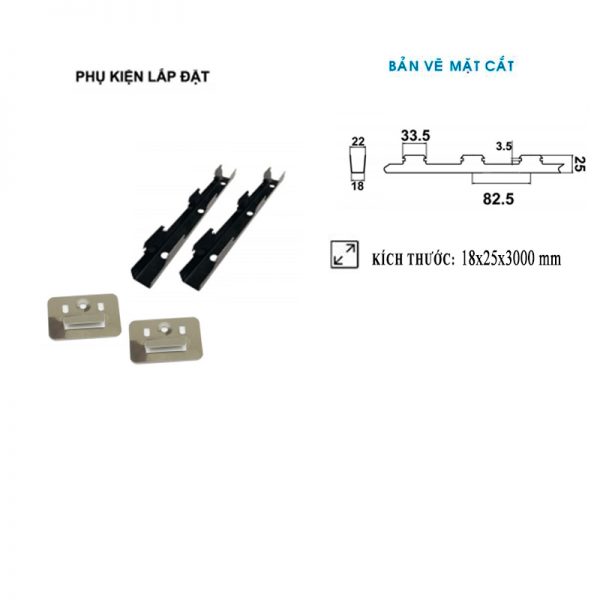Thanh xương gỗ nhựa – 18 X 25