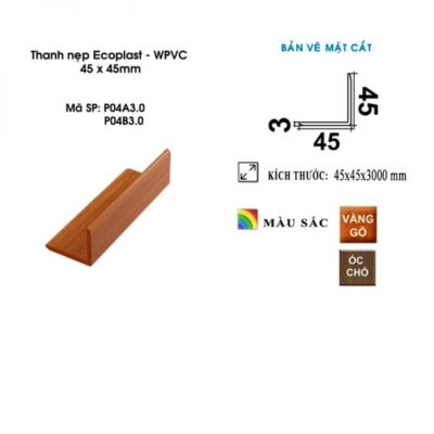 Thanh nẹp Ecoplast 45 x 45