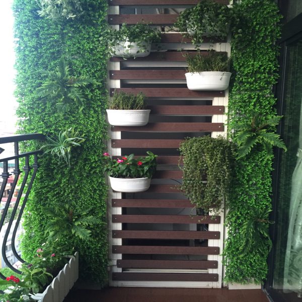 Tường cây giả chung cư Tường cây giả chung cư