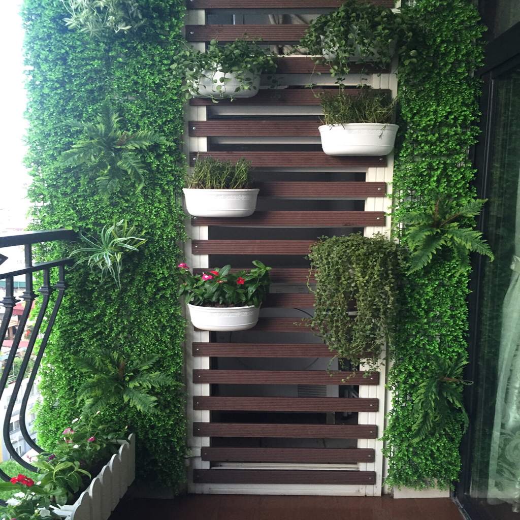 Tường cây giả chung cư Tường cây giả chung cư
